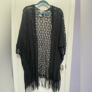 Catherine’s Black Lace & Crochet Kimono- One Size Fits All